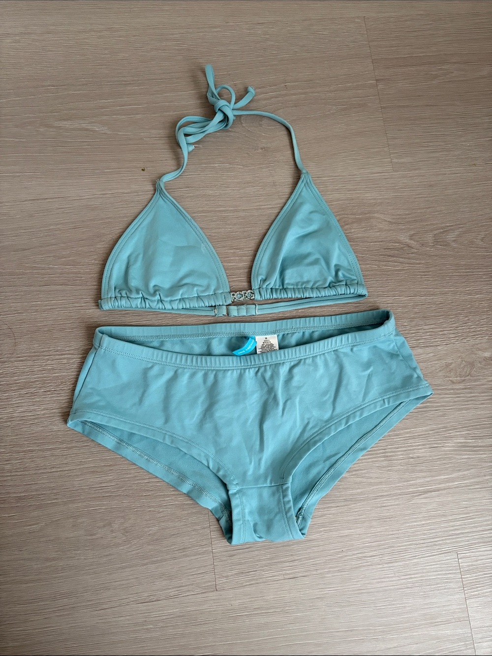 BCBGMaxAzria Light Aqua Swim Hipster Bottoms